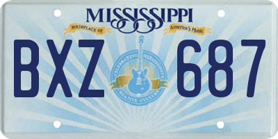 MS license plate BXZ687