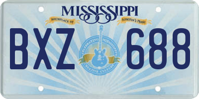 MS license plate BXZ688
