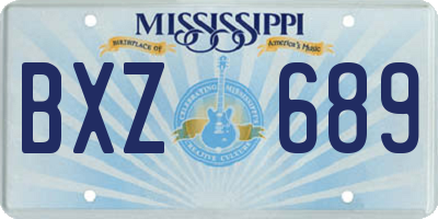 MS license plate BXZ689