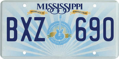 MS license plate BXZ690