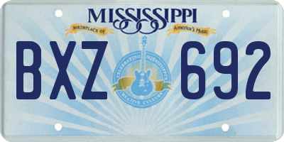 MS license plate BXZ692