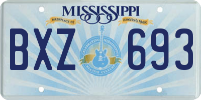 MS license plate BXZ693