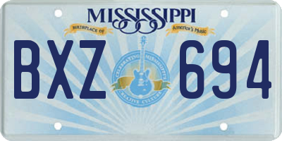 MS license plate BXZ694