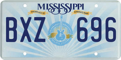 MS license plate BXZ696