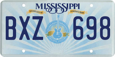 MS license plate BXZ698