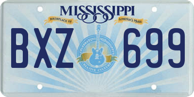 MS license plate BXZ699