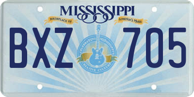 MS license plate BXZ705