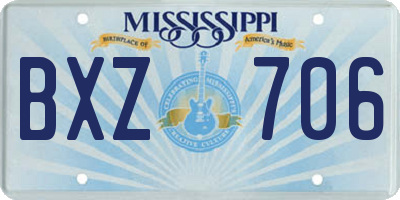 MS license plate BXZ706