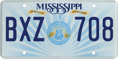 MS license plate BXZ708