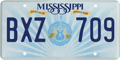 MS license plate BXZ709