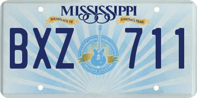 MS license plate BXZ711