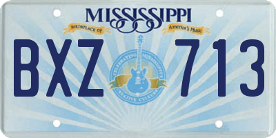 MS license plate BXZ713