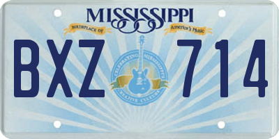 MS license plate BXZ714