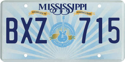 MS license plate BXZ715