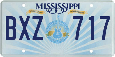MS license plate BXZ717