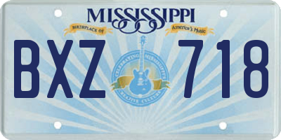 MS license plate BXZ718