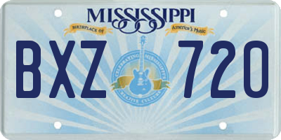MS license plate BXZ720