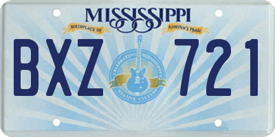 MS license plate BXZ721