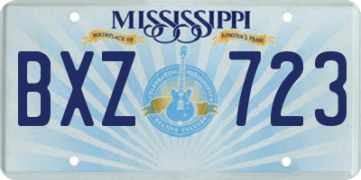 MS license plate BXZ723
