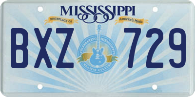 MS license plate BXZ729
