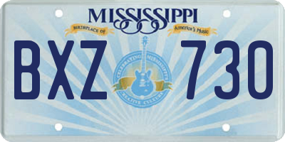 MS license plate BXZ730