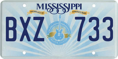 MS license plate BXZ733