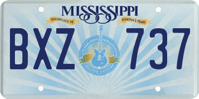 MS license plate BXZ737