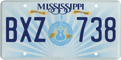 MS license plate BXZ738