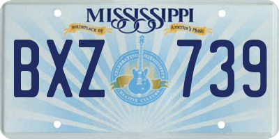 MS license plate BXZ739