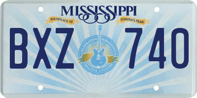 MS license plate BXZ740
