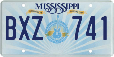 MS license plate BXZ741