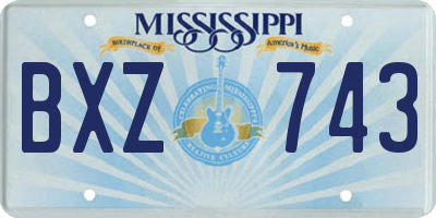 MS license plate BXZ743