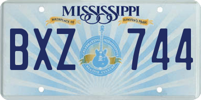 MS license plate BXZ744