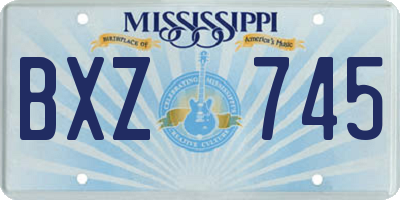 MS license plate BXZ745
