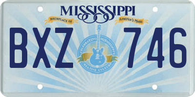 MS license plate BXZ746