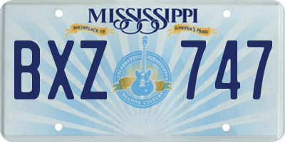 MS license plate BXZ747