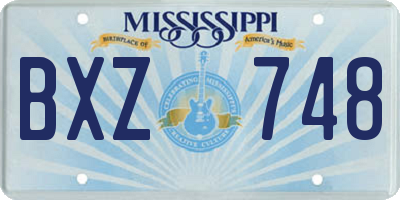 MS license plate BXZ748