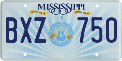 MS license plate BXZ750