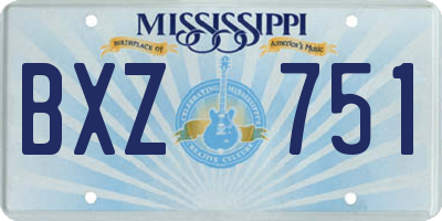 MS license plate BXZ751
