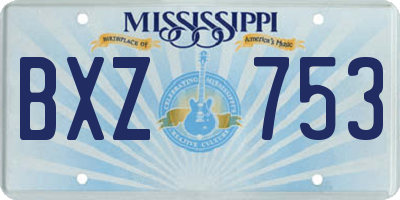 MS license plate BXZ753
