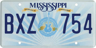 MS license plate BXZ754