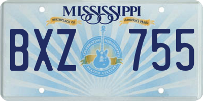 MS license plate BXZ755
