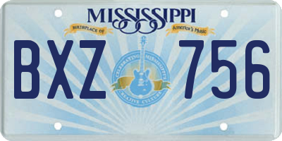 MS license plate BXZ756