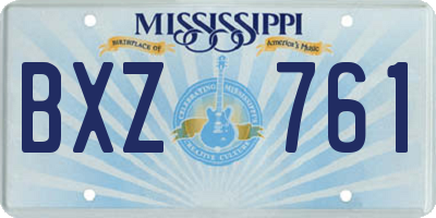 MS license plate BXZ761