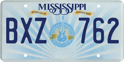 MS license plate BXZ762