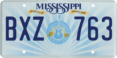 MS license plate BXZ763