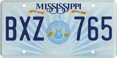 MS license plate BXZ765