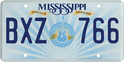 MS license plate BXZ766