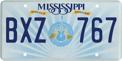 MS license plate BXZ767