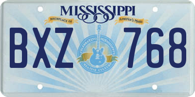 MS license plate BXZ768